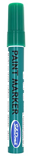 SolaDirect Green Permanent Marker Pen, Bullet Tip 2.5 mm Point, Oil Based Paint, Multi-Surface, Work on Stone, Leather, Fabric, Plastic, Rubber, Glass, Cardboard