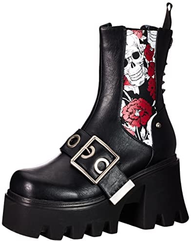LAMODA Damen Timeless Ankle Boot, Black Skull, 36 EU