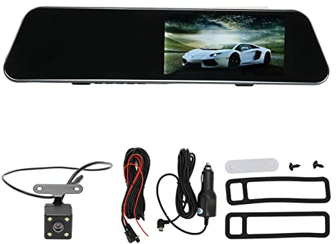 Cuifati Rückspiegel-Dashcam, 4,3-Zoll- Full HD 1080p-Rückfahrkamera-Videoaufzeichnungssystem, WDR-Technologie, Bewegungserkennung, Parkkontrollschleife, Aufzeichnung,