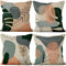 Aoihrraan 51x51cm 4er Set Dekorativ Boho Kissenbezug Herbst Laub Minimalismus Geometrisch Quadratische Sofakissen Dekokissen Aus Leinen Bauernhaus Wohnzimmer Schlafzimmer Draussen Patio Garten Sofá