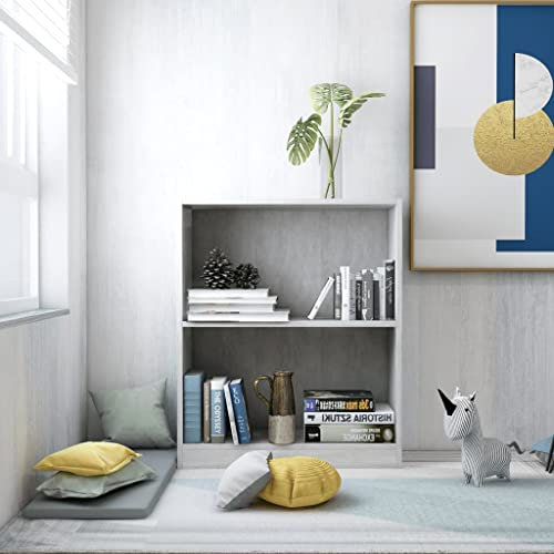 Bücherregale & Standregale - Regal - Bücherregal Betongrau 60x24x74,5 cm Technik Holz