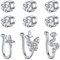 Mayhoop Fake Nasenpiercing Gefälscht Fake Nasenring Fake Nose Ring Faux Nasenring Fake Ohr Helix Cartilage Piercing 9Stk Silber