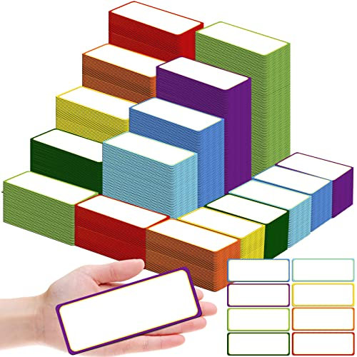 480 Stück magnetische, trocken abwischbare Etiketten, wiederverwendbar, Namensschild, beschreibbar, magnetische Aufkleber, Namensschilder für Schließfächer (einfacher Stil, 14x5.1 cm)