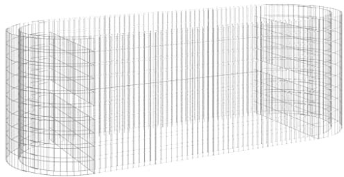 Gabione Ziergabione Steingabione aus Verzinktes Eisen, Drahtzaun Gabione Hochbeet Steinkorb Blumenkasten Pflanzenkorb Dekorative Zäune, 300x100x100 cm