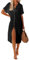 UMIPUBO Women Beach Cover Ups Casual Short Sleeve Beachwear Swimsuit Bikini Cover-Up Button Down Side Split Long Kimonos Bathing Suit Cardigans Beach Dress (Black, XL)