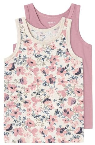 NAME IT Mädchen Nmftank Top 2p Nostalgia Flower Noos, Nostalgia Rose, 98