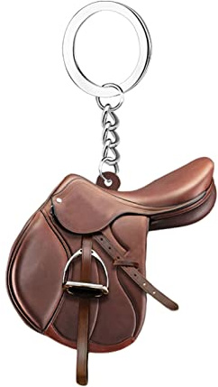 Lambo Voiture Selle Cheval en Acrylique, Pendentif Acrylique Selle pour Voiture, Porte-clés Western Saddle, Accessoires Vue Arrière Décoration Intérieure Voiture