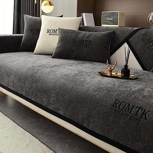 MTHGH Sofabezug Sofaschoner L Form u Form Ecksofa Anti-rutsch Couchschoner Couch Katze Hund Decke Überzug Sofaschutz Sofahusse Wasserdicht,darkgray-110x240cm