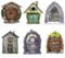 EpheyFIF Feentür 6er Set, Miniatur Wichteltür Set, Pixie Tür, Miniatur Wichtel Tür Set, Feentüren für Garten Bäume Hof Kunst Dekoration Geschenke für Männer Frauen Mädchen