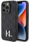Karl Lagerfeld KLHCP15LPKLPKLK Hülle für iPhone 15 Pro 6.1 Schwarz hardcase Leather Monogram Hot Stamp Metal Logo