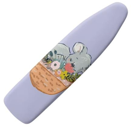 Jeiento Cartoon Koala Ironing Board Cover Pad Wild Flowers Polyester Ironing Covers,Easy to Install,Ironing Board Protective Covers Replacement Accessories,15x54 Inches