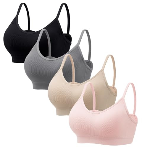 HBselect Burstier Damen Baumwolle, BH Damen ohne Bügel Seamless BH Damen | Sport-BHs für Damen weicher Unterstützung Damenmode, komfort gepolsterte Yoga Bustier, BH ohne Bügel guter halt testsieger