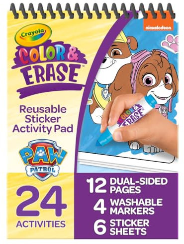 Crayola Paw Patrol Sticker-Aktivitätspad, 12 Paw Patrol Malvorlagen, über 100 Aufkleber, Reiseaktivität, Kleinkind-Geschenke, ab 3 Jahren