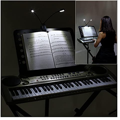 OsAtNb LED-Lampe, Leseständer, 8 LEDs, verstellbarer Schwanenhals, 3 Modi, USB-Buchlicht, batteriebetrieben, Augenschutz für Bücherwürmer und Kinder, Gitarre, Klavier, Keyboard-Spieler