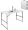 TRUTZHOLM Flohmarkttisch höhenverstellbar 120x60 cm zusammenklappbar mit Tragegriff wetterbeständig rostfrei Campingtisch Partytisch Gartentisch Tapeziertisch Esstisch Buffettisch Reisetisch