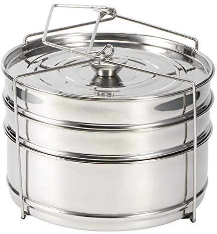 TOWEBOORY Stainless Steel 3 Tier Steamer, Stackable Round Food Steamer Pan with Lid and Folding Handle for Vegetables, Dumplings, Seafood