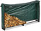 Relaxdays Kaminholzregal mit Abdeckung, für Holz ab 25 cm, Brennholzregal aus Eisen, HBT: 110x200x29 cm, schwarz/grün