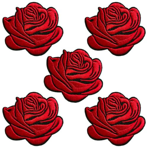 BPA 5 Stück Aufnäher, Patches Zum Aufbügeln, Flicken Zum Aufbügeln - Rosen