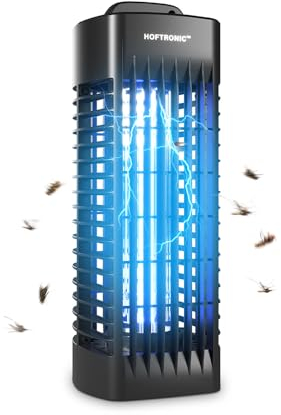 HOFTRONIC - Insektenvernichter 1000 Volt - UV Insektenfalle 9 Watt 40m² - Effektiv gegen Lebensmittelmotten, Gartenmotten, Stechmücken, Fliegen u. Fliegende Insekten