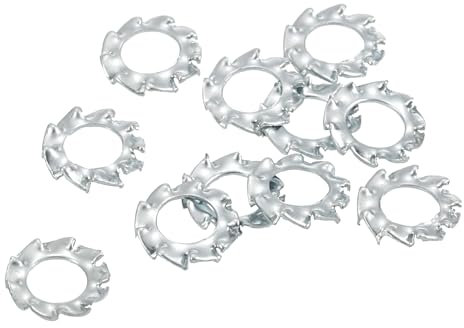 QUARKZMAN 100 Piezas Arandelas de Bloqueo de Estrella con Dientes Externos M3 Acero con Acabado de Zinc Arandela Dentada Externa para Sujetadores Mecánicos Color Plata