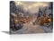 IEPOZWA Weiß Weihnachten Moderne Kunstdrucke Art Bilder, Vintage Weihnachtsmalerei Weihnachts Leinwand Wandkunst Wandbilder Poster Wohnzimmer Schlafzimmer-50x70cm Gerahmt