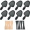 RoDzj Poelon Raclette Triangulaire, 8 Pièces Revêtement Antiadhésif Raclette Set avec 8 Spatules Raclette Coupelle Raclette pour Fromage Fondu Oeuf Frit (Noir)