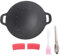 HVVENTY Antihaftbeschichtete Koreanische Grillplatte, Barbecue-Fleischtopf, Flache Elektrische Grillplatte, 28 cm, 1 Set