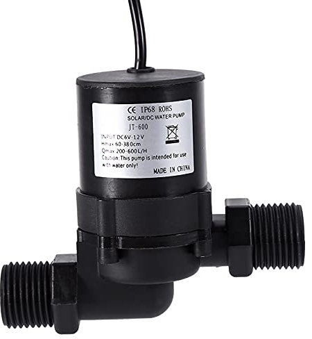 OPPWONG Bomba de Agua Sumergible de 12 V, Bomba de Agua Pequeña de Fuente Solar de Circulación Motor sin Escobillas de Circulación de Solar DC 12 V de 600L/H IP68 Enchufe Impermeable