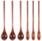 6 Pcs Small Wooden Spoons for Coffee, Long Handle Small Wooden Stir Spoon, Wooden Teaspoon, Mini Stirring Spoon, Honey Spoons, Tiny Mixing Spoon for Soup Honey Powder Dessert Kitchen Stirring