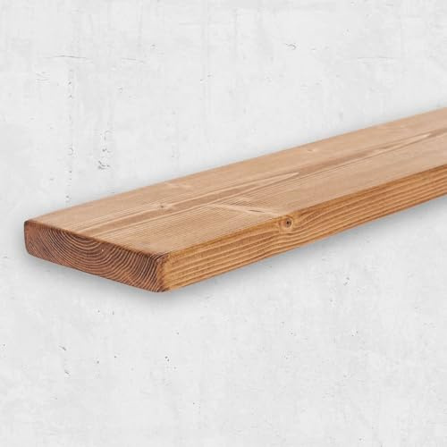 Chill House Flat Rustic Floating Shelf 9x1.5 inches, 200cm long - Walnut Finish Reclaimed Wood Floating Shelves for Wall Decor, Rustic Wooden Shelves for Bedroom, Living Room, Kitchen, or Bathroom