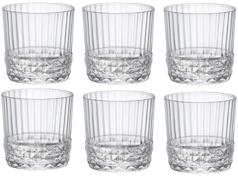 Bormioli rocco set 6 bicchieri america '20 rocks in vetro cl30