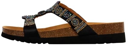 Scholl, Sandale pour femme avec double bande, Noir , 39 EU