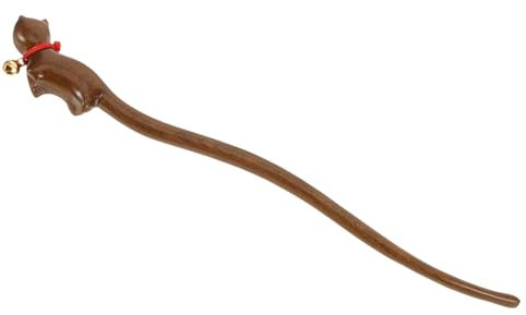Ipetboom Baguettes à Cheveux En Bois De Santal Clochette De Chat, Longue, Accessoire Pour Chignon, Pour Femmes Et Adolescentes, Usage Formel