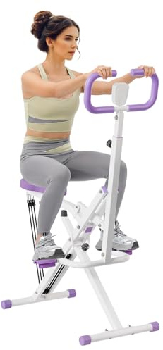 TOTEBOX Deep Squat Assist Machine, Squat Trainer Rowing Machines Exercise Equipment for Full Body Workout w/ Digital Monitor, Ergonomic Handle and Padded Seat