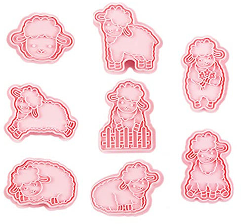 8 PCS Biscuit Sheep Shaped 3D Printing Baking Gadgets Cookie Cookie Moulds