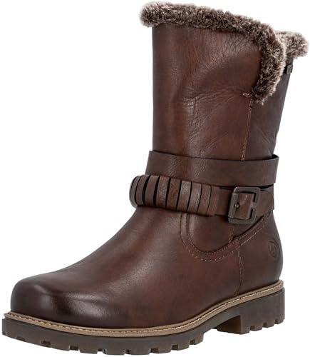 Remonte Slip-on / zip ankle boots with warm lining up to 35 mm heel (casual) D3C72-22, brown, 5.5 UK