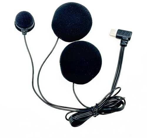 TQUXNGA Cuffie per casco USB tipo C, compatibili con microfono, caschi integrali, con cancellazione del rumore e asta regolabile, cuffie USB C per moto