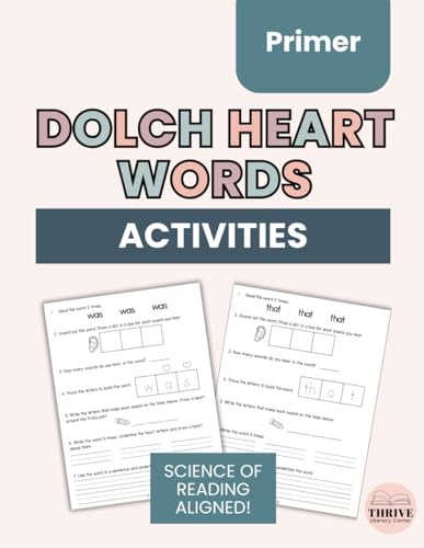 Heart Words Dolch Sight Words Workbook 52 Primer Sight Words for PreK-K: A Science of Reading Approach to Learning Sight Words (Dolch Heart Words)