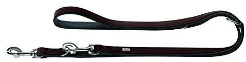 HUNTER SOFTIE Verstellbare Führleine für Hunde, Kunstleder, samtig, pflegeleicht, 2,0/200 cm, braun