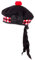 The Scotland Kilt Company Herren Gewürfelt Balmoral Mütze Hut Röhrenartig Band Größen 54-61cm - Schwarz, 58cm/7 1/4in