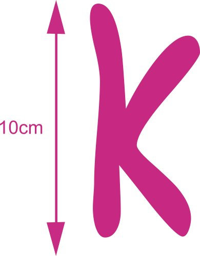 AnoLetterFoil Selbstklebender Deko Buchstabe - K - pink, 10 cm hoch - Kleben statt Bohren, Aufkleber für Aussen- und Innenbereich, Ziffer, Türaufkleber, Beschriftung, Namen, Kindernamen, Kinderzimmer, Sticker auch als Wandtattoo, Fensteraufkleber und Türen, Buchstaben