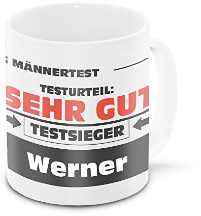 Namens-Tasse Werner mit Motiv Stiftung Männertest, weiss | Freundschafts-Tasse - Namens-Tasse