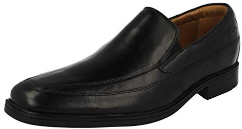 Clarks Tilden Free - Zapatillas de casa de cuero hombre, color negro, talla 50