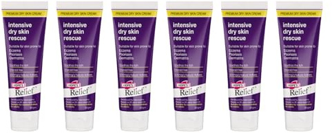 Hope's Relief Natural Intensive Dry Skin Cream VALUE 6 PACK BUNDLE for Face,Hands,Body Moisturiser, Eczema, Psoriasis and Dermatitis Treatment ideal for dry itchy skin and irritated skin 60g