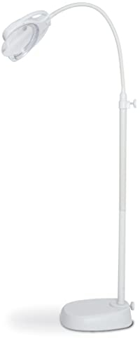 LED Lupenlampe Tri Spektrum mit Netzteil und Akkubetrieb. Stehlampe, Tischlampe und Klemmlampe in einem sowie Farbwechsel in drei Farben: Tageslicht, Kaltlicht und Warmlicht