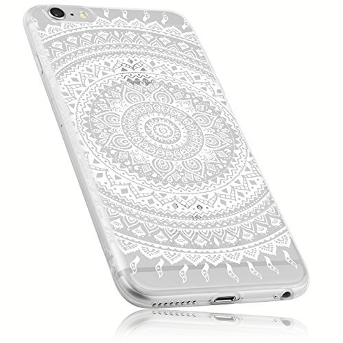mumbi Hülle kompatibel mit iPhone 6 / 6S Handy Case Handyhülle mit Motiv Mandala weiss, transparent