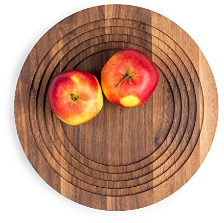 Spring Copenhagen COLOSSEUM HOLZSCHALEN | Modell AMFI | Schale & kleines Tablett aus Naturholz Walnuss | Designer: Grounded Craftwork