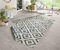 NORTHRUGS Outdoor Teppich Malta-Wendeteppich Wetterfest Modernes Geometrisches Muster Läufer für Balkon Terrasse Garten Wintergarten Wohnzimmerteppich Wasserfest, Polypropylen, Grün,Creme, 120x170cm