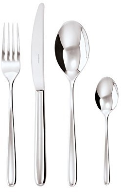 Sambonet Hannah Set 24 Pezzi Inox Lucido (6 FORCHETTE TAV - 6 CUCCHIAI TAVOLA- 6 COLTELLI TAVOLA- 6 CUCCHIAINI)