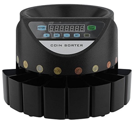 yesper Conta Monete muenzzaehl macchina monete sortierer monete Euro soldi macchina contasoldi Coin Counter Sorter 300 pezzi/min Nero